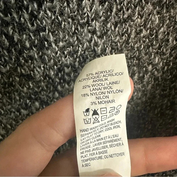 Lucky Brand Wool Mohair Blend Button Side Pull Over Cowl Neck Sweater Size Small - Picture 5 of 7